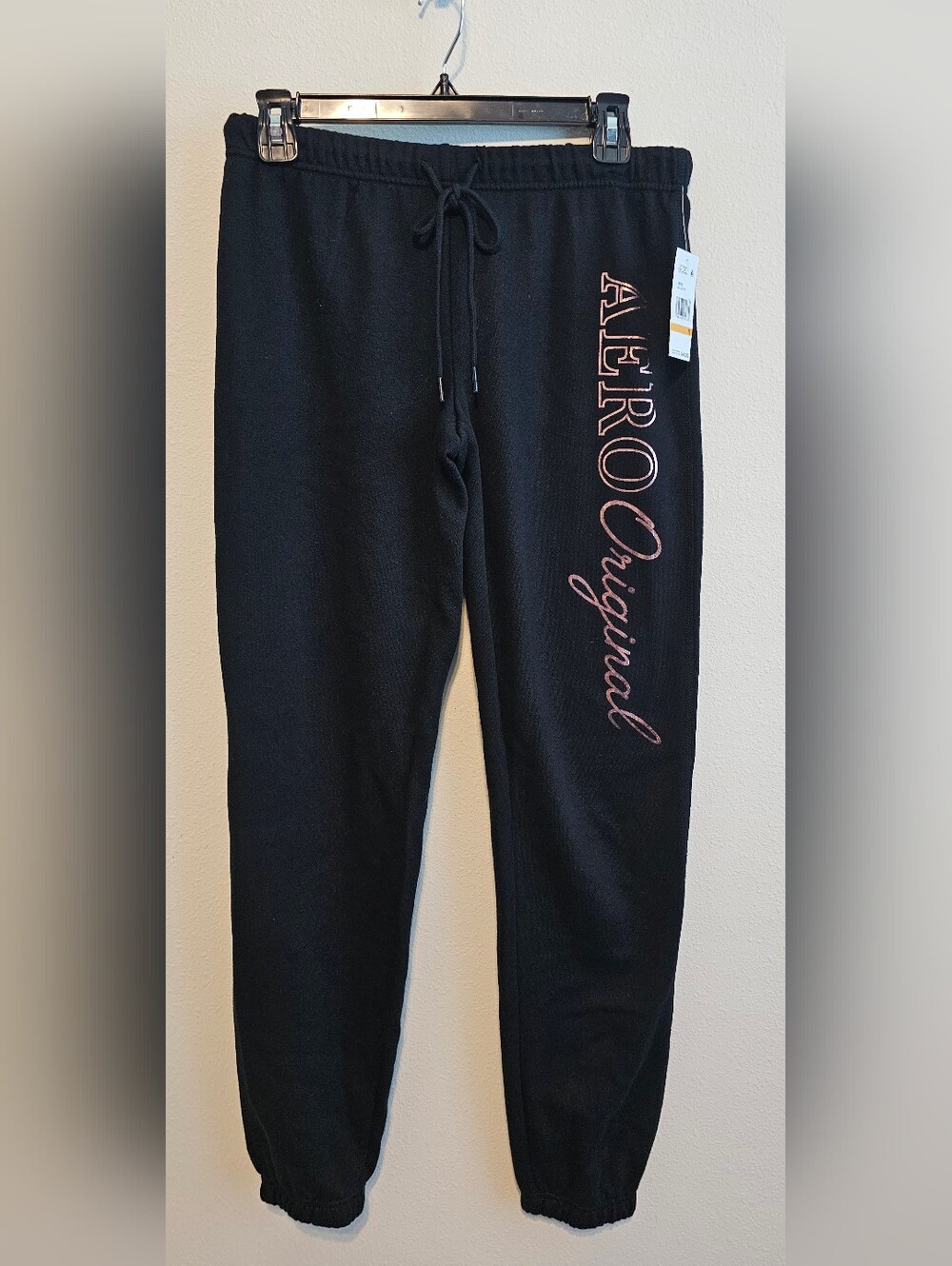 Aeropostale Original Brand Women’s Black Joggers Sweatpants Drawstring Logo S